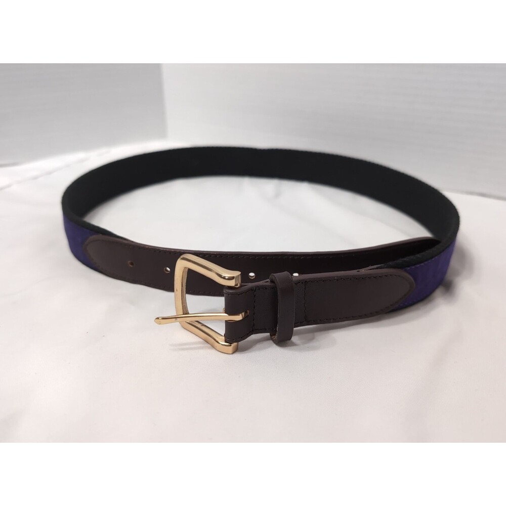 JAMES MADISON UNIVERSITY JMU Belt SZ 34 Purple and Leather Dukes Mens